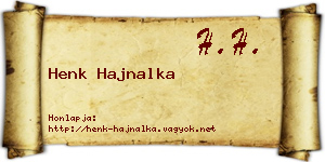 Henk Hajnalka névjegykártya